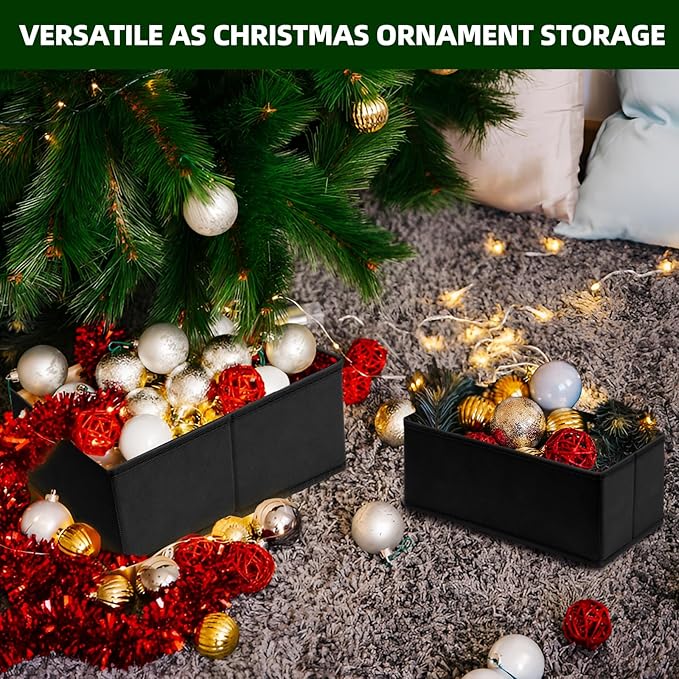 Criusia Closet Drawer Organizer Clothes, 15 Pack Dresser Organizer for Baby Clothes, Fabric Drawer Dividers for Nursery Bedroom (Black)