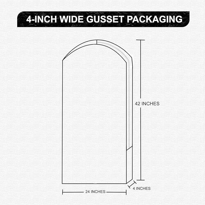 100% Cotton Garment Bag | Long | Breathable Garment Bags for Hanging Clothes | Garment Storage Bag for Long Dresses & Coats Storage | Pack of 1 (42 Inch)