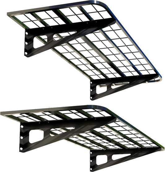 2-Pack 2x4ft Garage Wall Shelves, 2 Shelf Total 8 ft(L) Garage Shelving Wall Mounted – Heavy-Duty Storage Shelves, Perfect for Holding Storage Bins, Boxes, Sporting Goods, Tools, and More Space-Saving