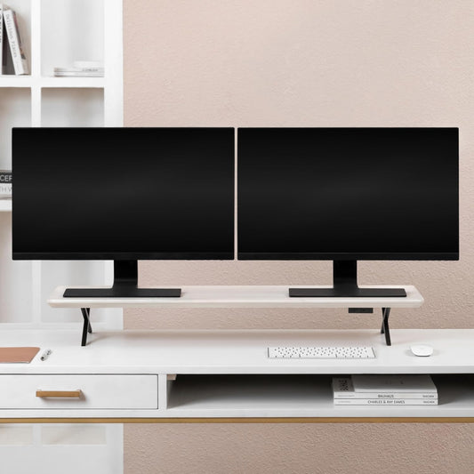 Anji Mountain Monitor Stand - Desktop Organizer & Laptop Riser, Ergonomic Monitor Riser, Space-Saving Monitor Stand for Desk, Durable Construction, Easy Assembly, Ideal for Home & Office,Walnut