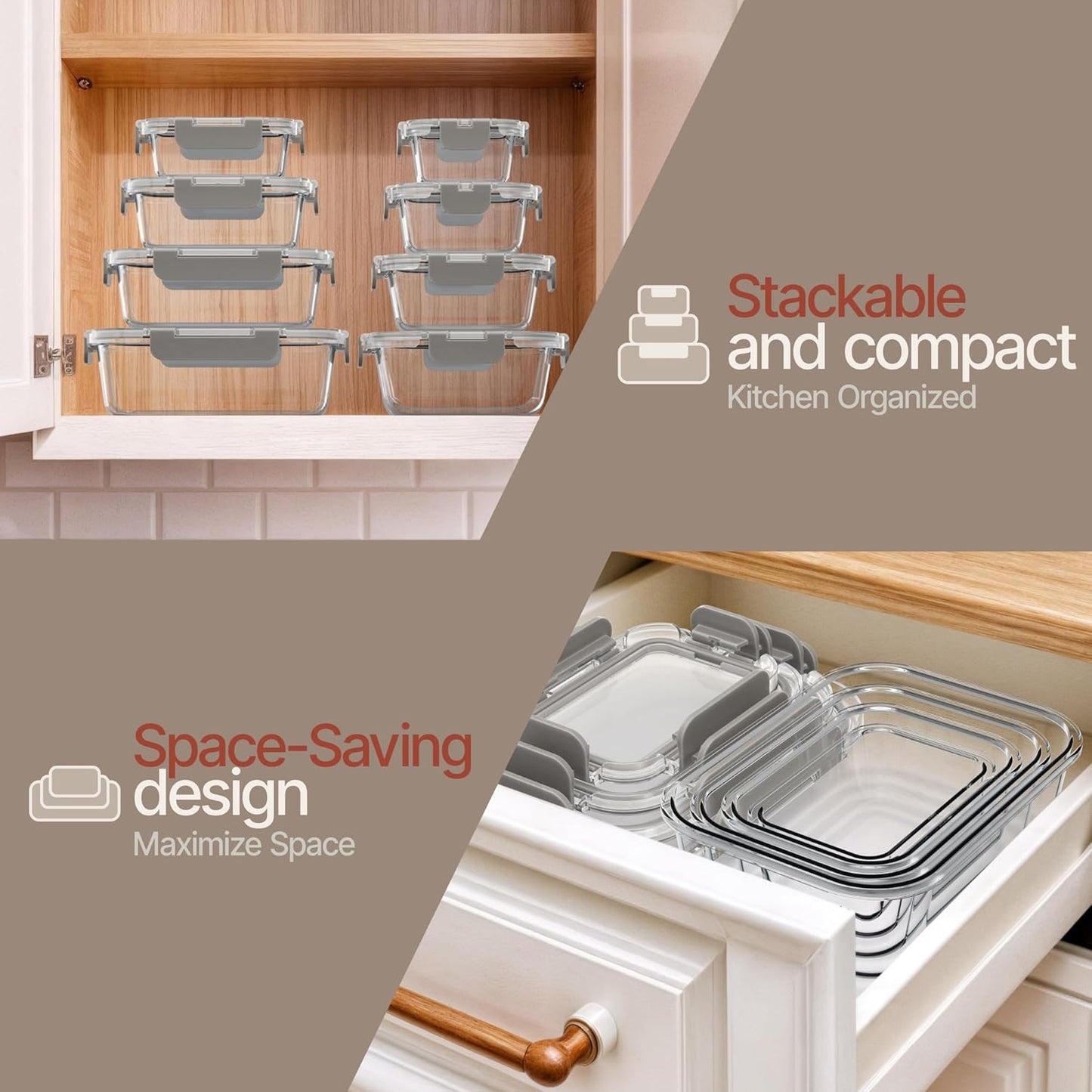 Bakken Borosilicate Glass Food Storage Containers with Lids 24 Pieces, BPA-Free Stackable Lunch & Leftover Containers, Microwave, Freezer & Dishwasher Safe, 100% Airtight Leak-Proof, Pink