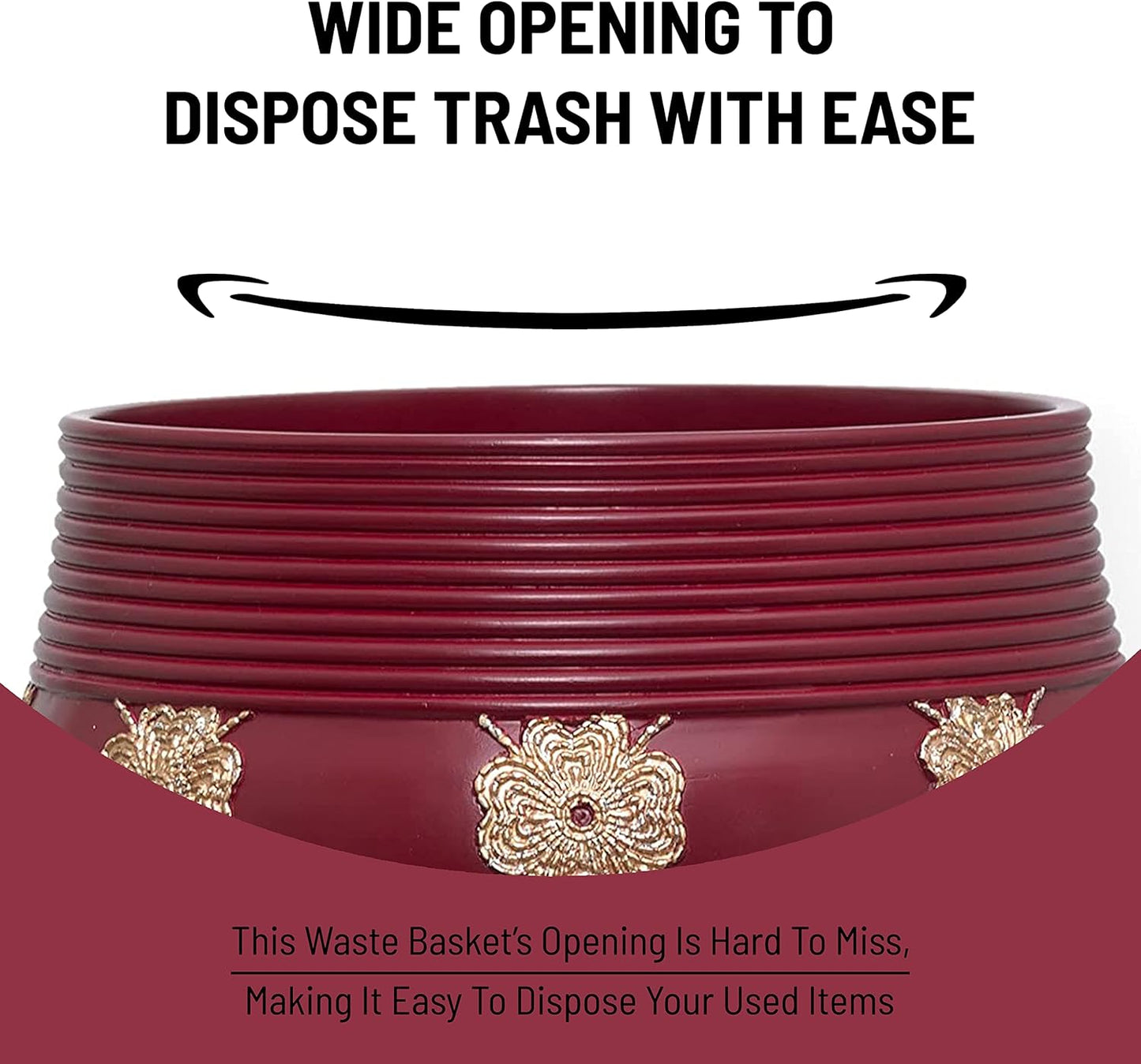 Zahari Home 2pc Elegant Rose Luxury Bathroom Accessories Set Modern Shower Basket & Tissue Box Classic Luxury Contemporary Decor Beautiful Unique Design Stylish Bathroom Accessories Set