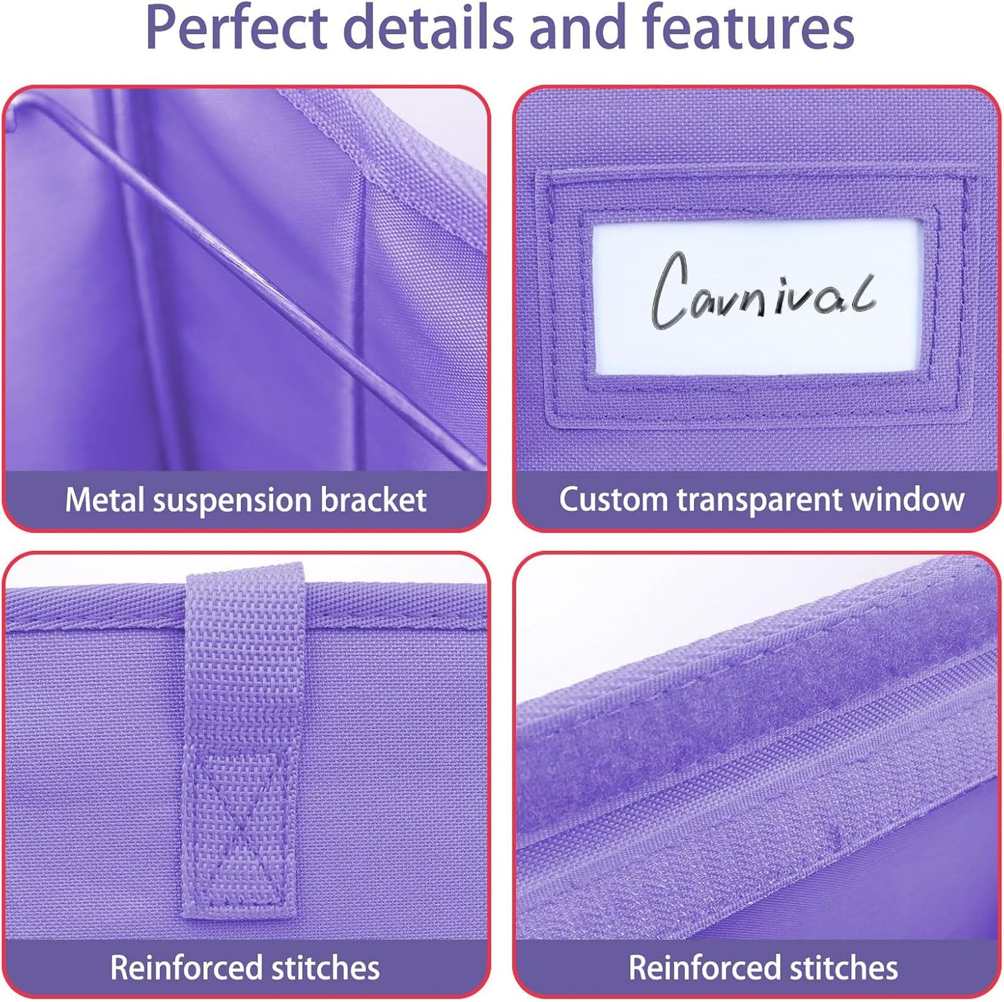 abcxgood Desktop File Organizer Box,Collapsible Hanging Filing Box,Home Office Document Storage Organizer with Front Pocket and Handles, Letter Size Folder. (PURPLE)