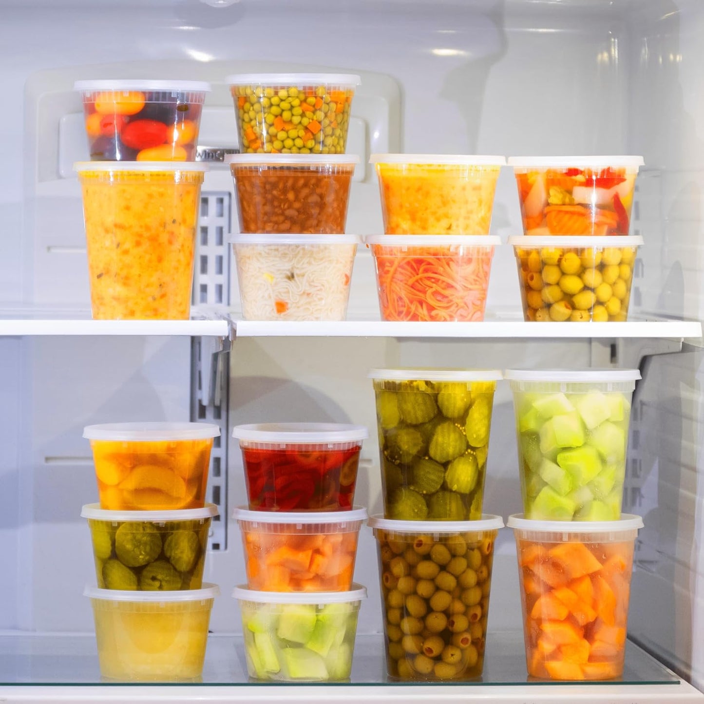 24 Pack -32 Oz Plastic Deli Containers with Lids - Food Storage Containers with Lids - Clear Disposable Airtight Meal Prep Containers, BPA Free, Stackable, Leakproof, Microwave and Freezer Safe