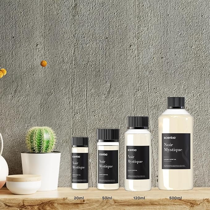 Scentia Noir Mystique – Hotel-Inspired Diffuser Oil, 120ml (0.67 fl oz) | Essential Oil Blend of Rose, Bergamot, Lemon & Musk | Luxury Aroma for Aromatherapy Diffusers & Humidifiers, Thanksgiving Gift