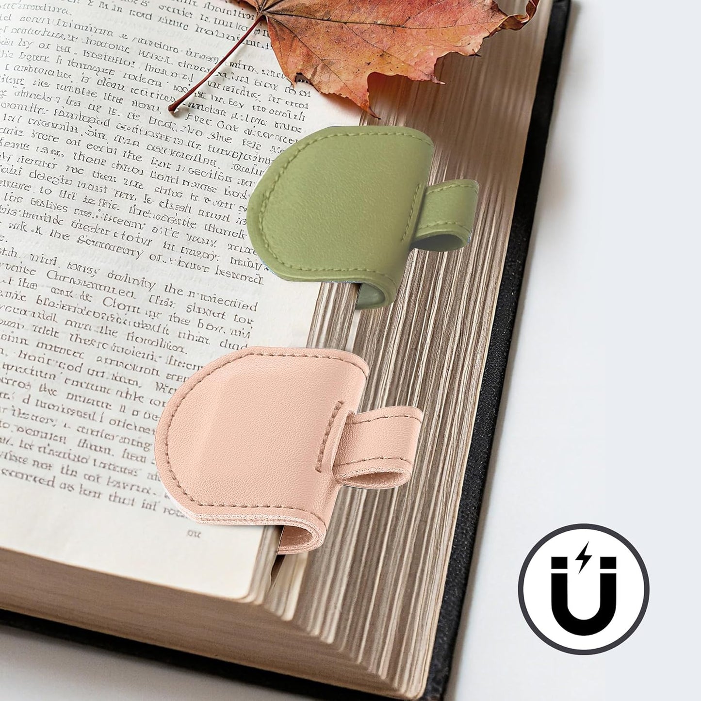 Magnetic Pen Loop Holder, Pencil Holder for Notebooks, Journals, Calendars, PU Leather 3 Pack