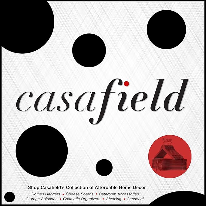 Casafield - 10 Cherry Wooden Suit Hangers - Premium Lotus Wood with Notches & Chrome Swivel Hook for Dress Clothes, Coats, Jackets, Pants, Shirts, Skirts