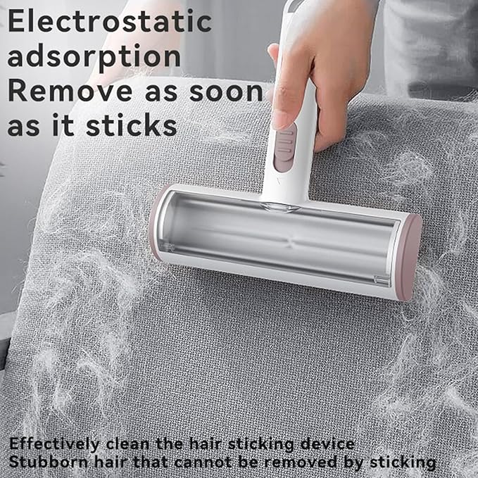 Pet Hair Remover & Lint Roller- Remove Cat/Dog Hair from Car Interiors, Furniture, Couch, Carpet and Bedding - Reusable & Washable Animal Fur Removal Tool for Pet Owners (Brown & White)