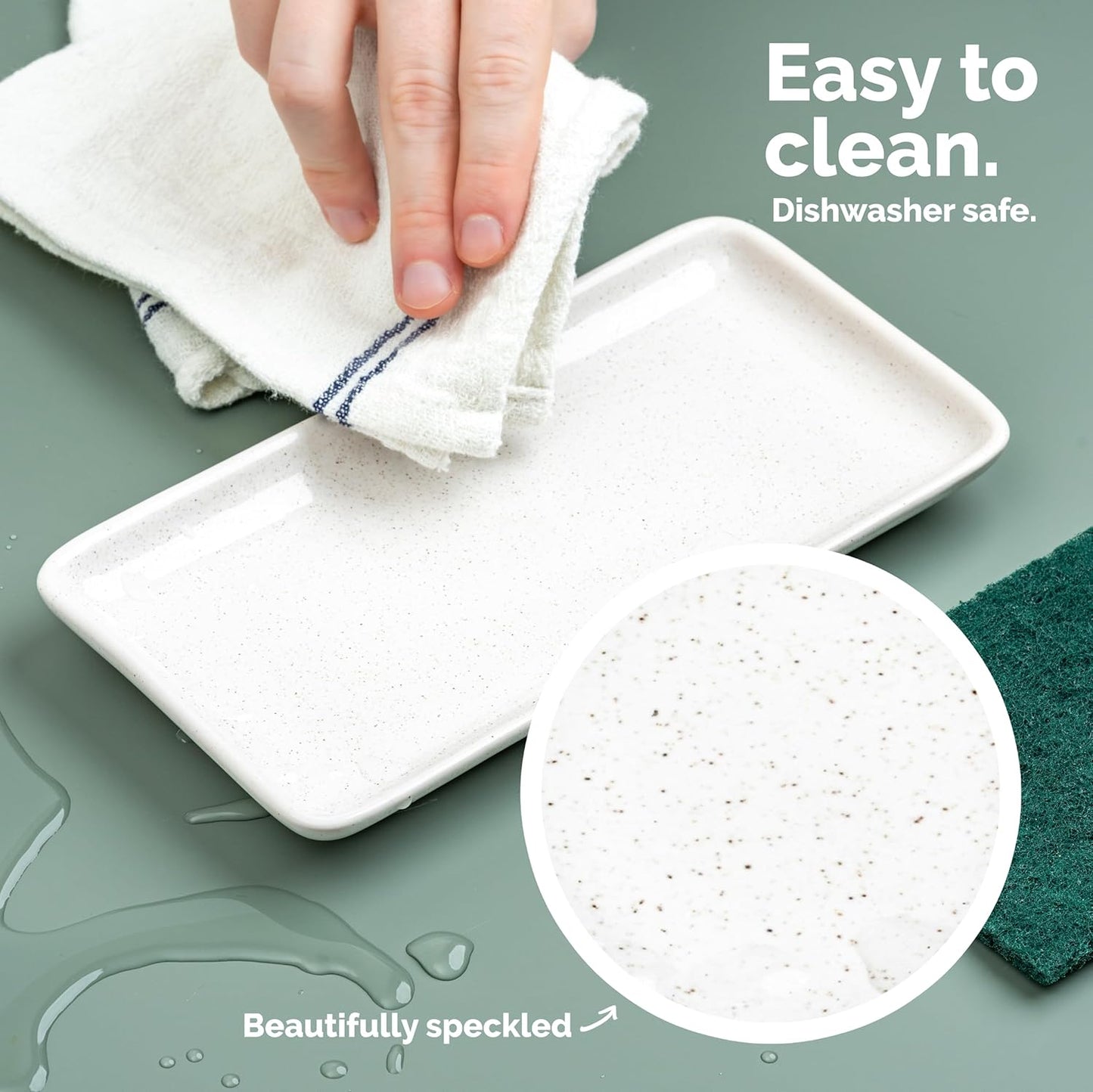 Vine Creations Amber Glass Soap Dispenser, 2 Pack Kitchen Soap Dispenser Set with Ceramic Tray, Stainless Steel Pump, Dish Soap and Hand Soap Dispensers for Bathroom Decor with Waterproof Labels