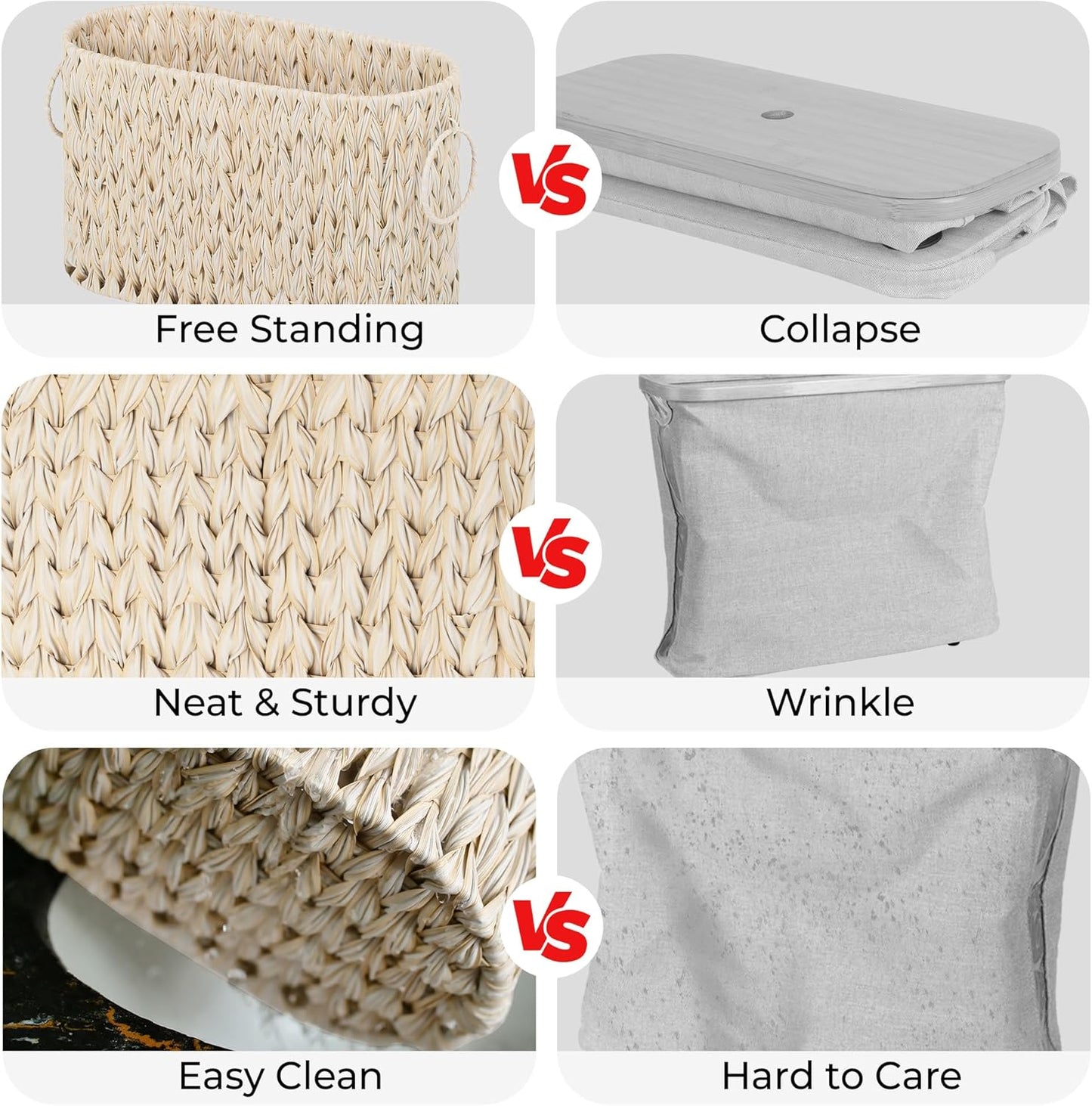 GRANNY SAYS Toilet Paper Storage, Toilet Paper Basket for Bathroom, 6 Mega Rolls Organizer Free Standing, Wicker Basket for Bathroom Storage, Butter Milk