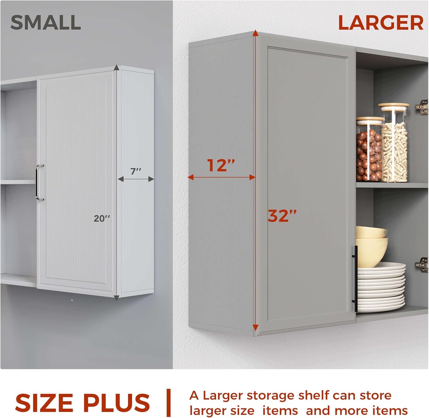 30" W Laundry Room Wall Cabinet with Adjustable Shelf,Wall Mounted Kitchen Cabinets with Two Shaker Doors,Upper Storage for Laundry Room, Bathroom, Kitchen,Large