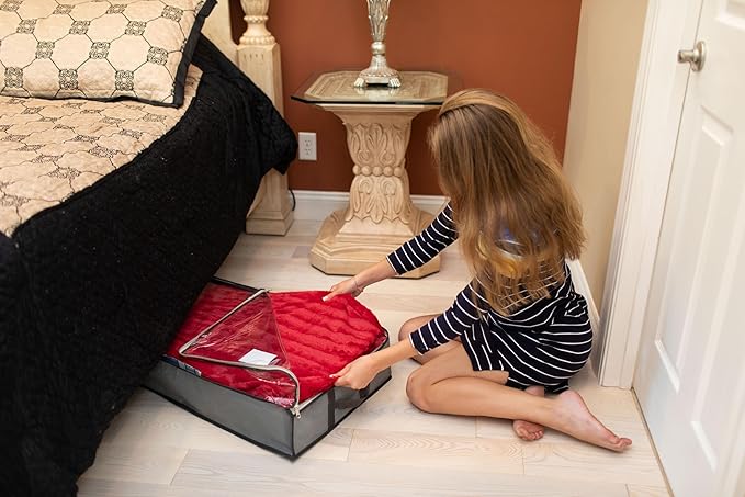 NeatNestly SmartCube Under Bed Storage Bags - 3 Pack Large 39" x 18" x 6" Gray Containers with Reinforced Handles, Foldable Underbed Storage Organizer for Clothing, Blankets & Shoes