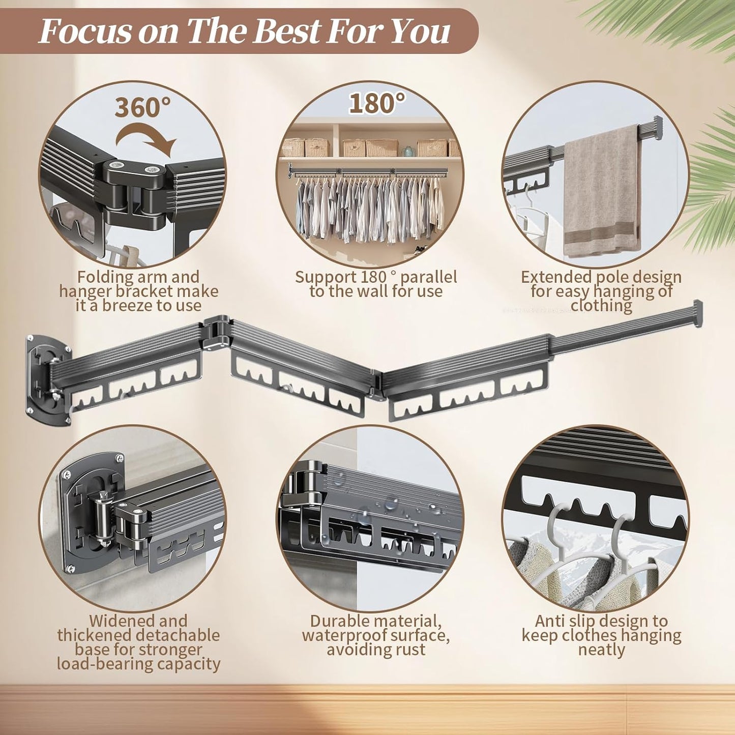 The Gospel of Tiny Homes!Clothes Drying Racks Wall Mounted,Foldable,Space-Saving Laundry Solution for Apartments and Bathrooms,Durable Metal Design (White)