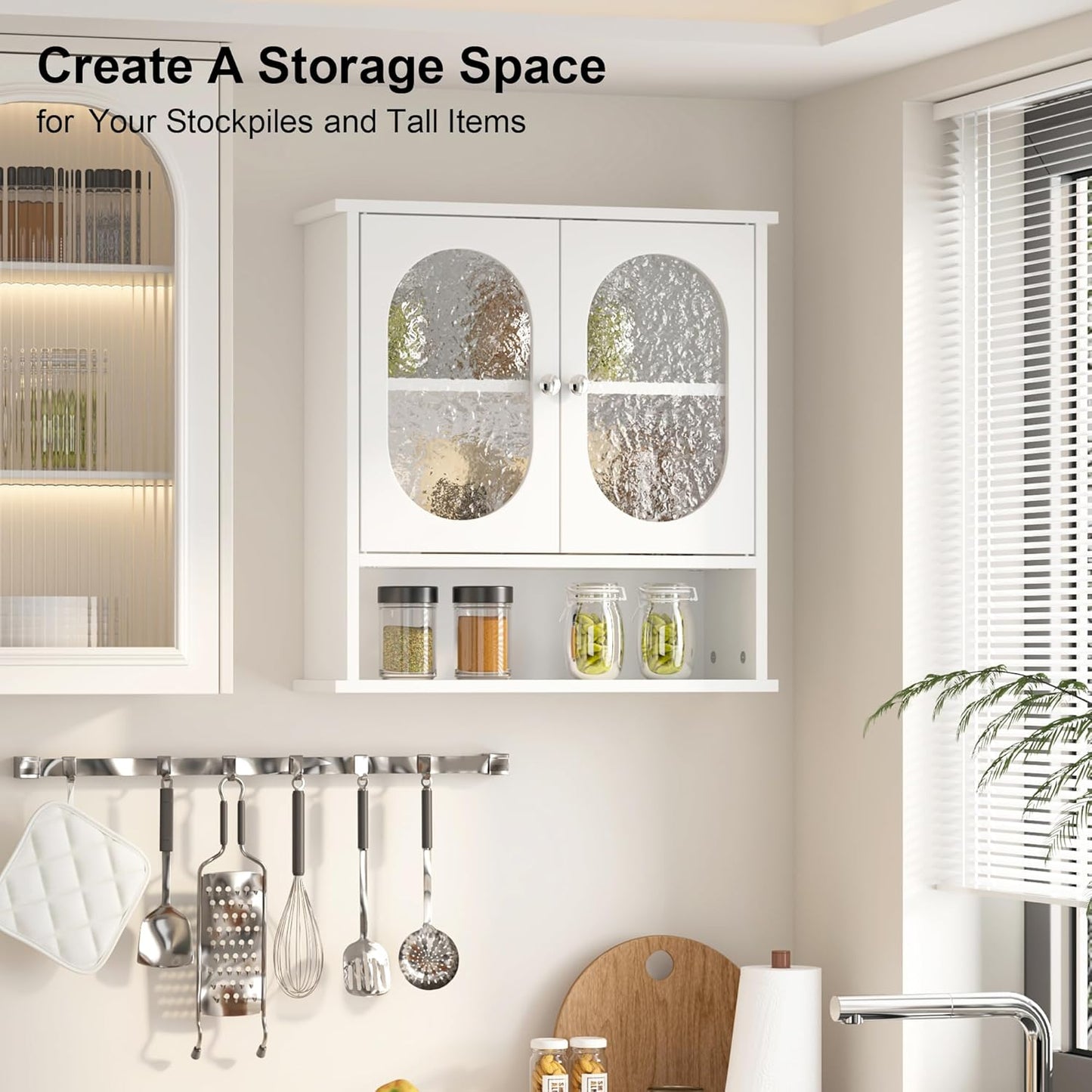 Medicine Cabinet for Bathroom,2 Acrylic Doors White Oval Bathroom Wall Cabinet,Over Toilet Storage Cabinet for Laundry Room/Kitchen/Living Room,Surface Mount Medicine Cabinets 23x24