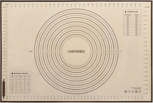 CHEFMADE Silicone Baking Mat, 36" x 24" Extra Thick Large Non-Stick Sheet Mat with Measurement | Non-Slip Reusable Food Grade Flexible Dishwasher Safe｜Making,Cookies,Macarons,Bread,Pastry and Pizza