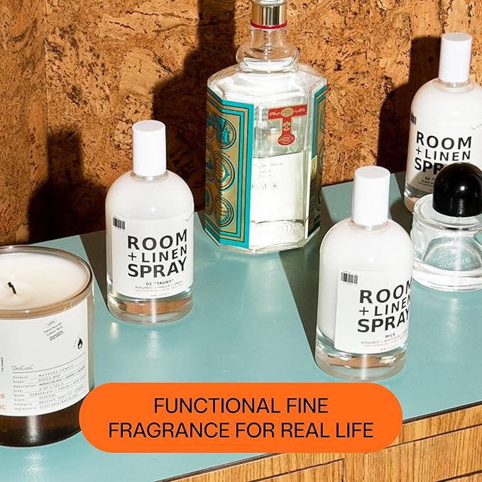 DedCool Room + Linen Spray | 01 Taunt | Luxurious Natural Linen & Fabric Spray | Non-Toxic, Essential Oil Infused | Home, Bedding, Couch, Closet, Bathroom Freshener | 3 fl oz