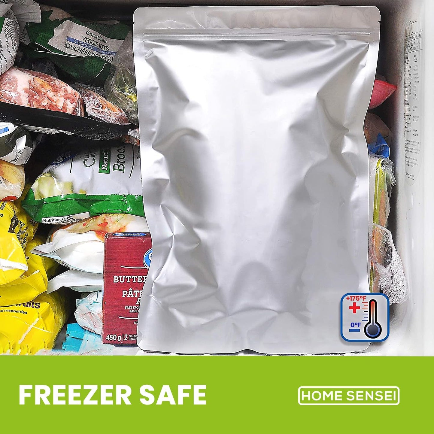 30 Mylar Bags for Food Storage 1 Gallon - Extra Thick 15 Mil - Long Term & Food Grade - Mylar Bags with Oxygen Absorbers 400cc- Zipper, Resealable, Stand-up Gousset - Bolsas Mylar con Abosrbentes