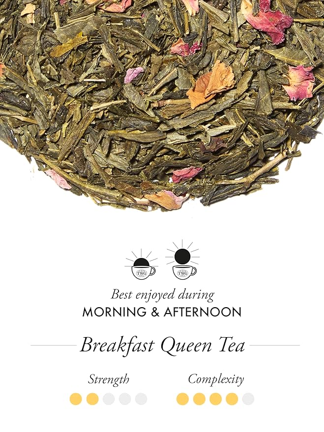 TWG Tea | Breakfast Queen Tea | Green Tea | Rose Petals | Haute Couture Tin, 100g | Gift Set