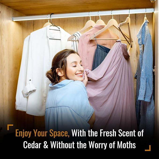 Dr. Killigan's Cedarwood Chip Canisters - Moth Repellent for Closets, Cedar Blocks for Clothes Storage, Drawer Deodorizers, 8 Reusable Tins with Wood Shavings