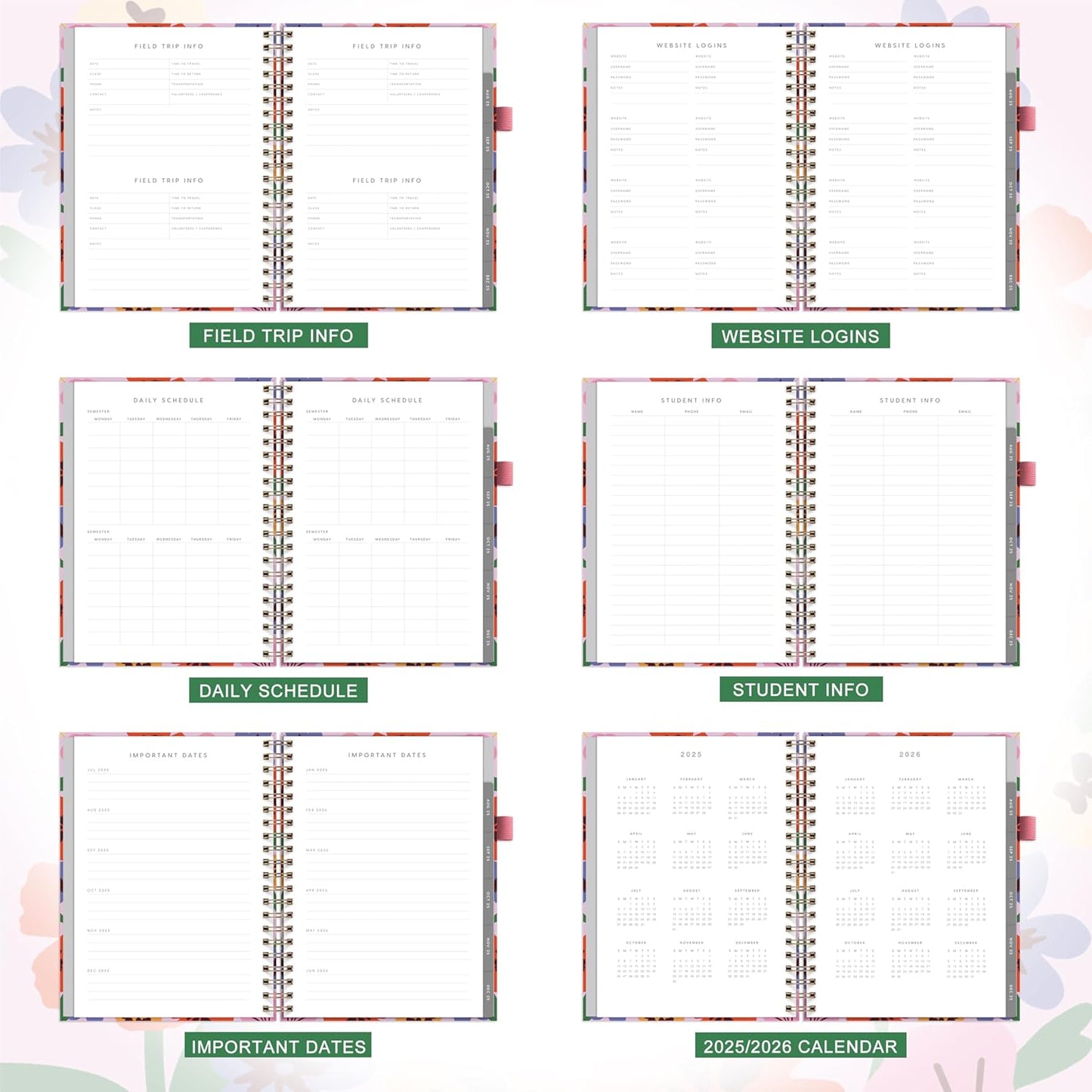 And Per Se Teacher Planner 2025-2026 Academic Year -Teacher Lesson Planner from July 2025 to June 2026, 8.5" x 11", Weekly & Monthly Planning for Teachers with Monthly Tabs, Stickers (Elegant Florals)