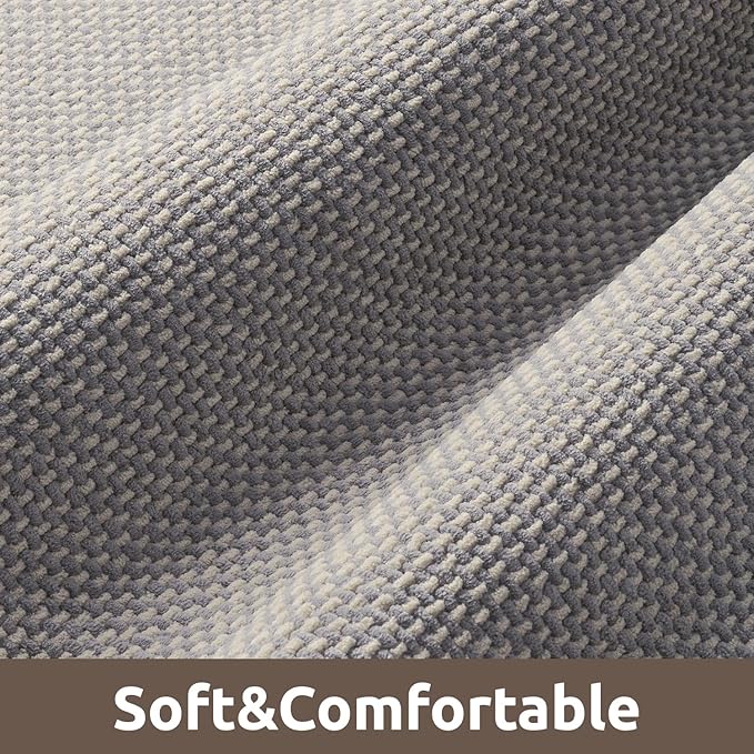 AMOAMI Chenille Bath Mat Super Absorbent Bathroom Mat Quick Dry Bath Mats for Bathroom Rubber Backed Bathroom Rugs Non Slip Washable Fit Under Door, Front of Bathtub, Sink, LIGHTGREY&Beige 17"x24"