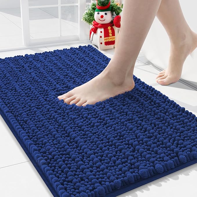 Arotive Luxury Chenille Bathroom Rug Mat, Extra Soft Thick Absorbent Shaggy Bath Rugs, Non-Slip Machine Wash Dry, Plush Bath Mats for Bathroom, Shower and Tub, 30x20, Royal Blue