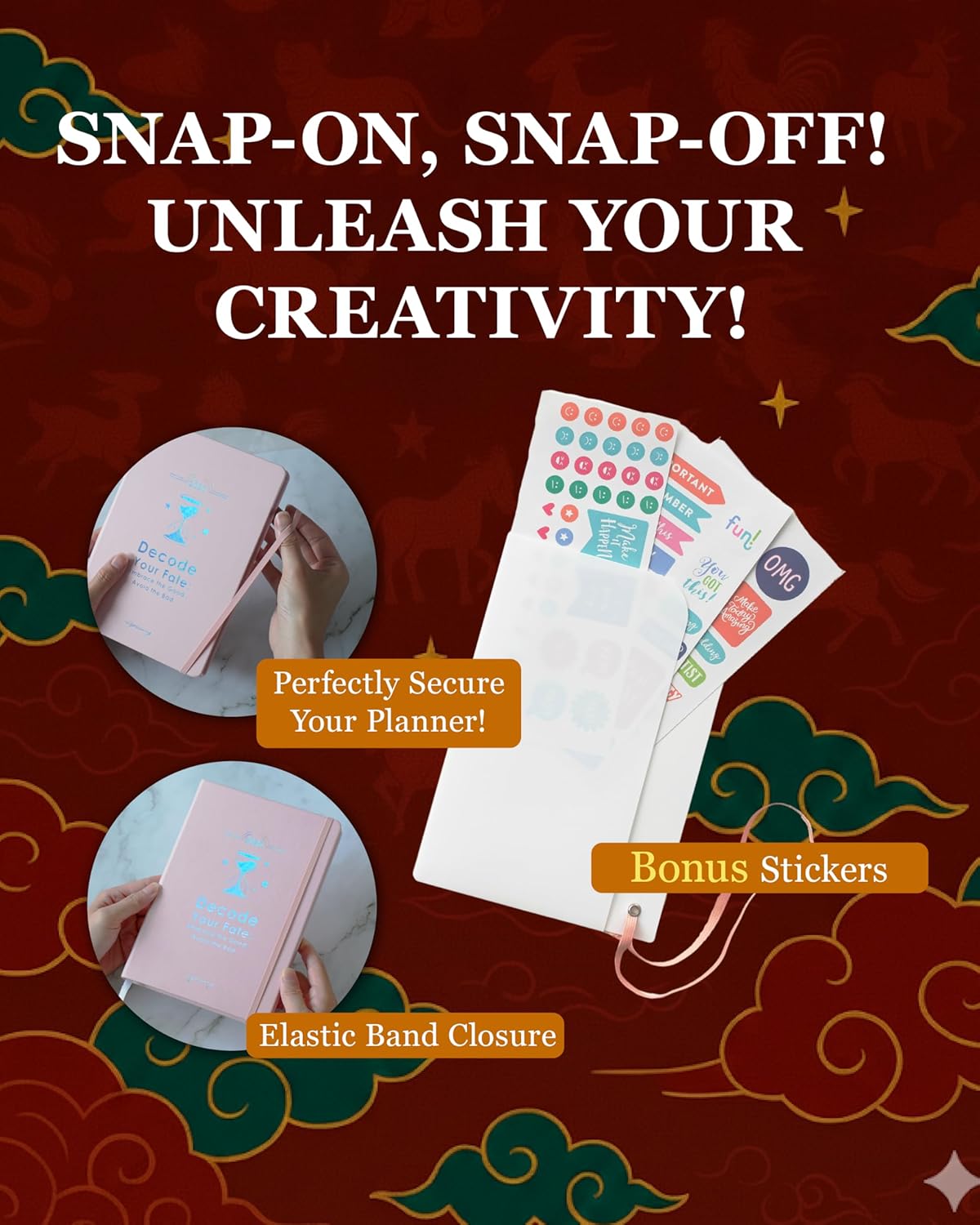 2026 Life Planner with Removable Folder and Elastic Bookmark, Daily Organizer with Forecast, Calligraphy Practice, Habit Tracker, To-Do Lists, and Weekly Layout, Pink