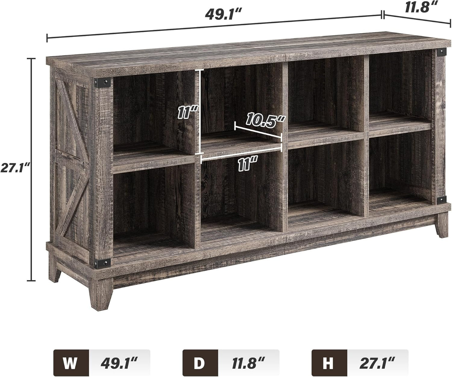 EnHomee 8 Cube Storage Organizer and Shelves, Cube Shelf Bookshelf for Home and Bedroom, Black Oak