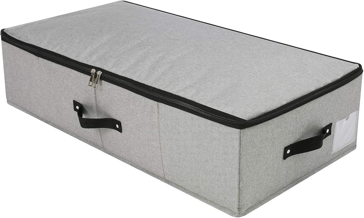 AMJ 29.5"*15"*7", Blanket, Duvets, Winter Clothes Storage Box for Under Bed, Top Wardrobe Organizer, Dark Gray