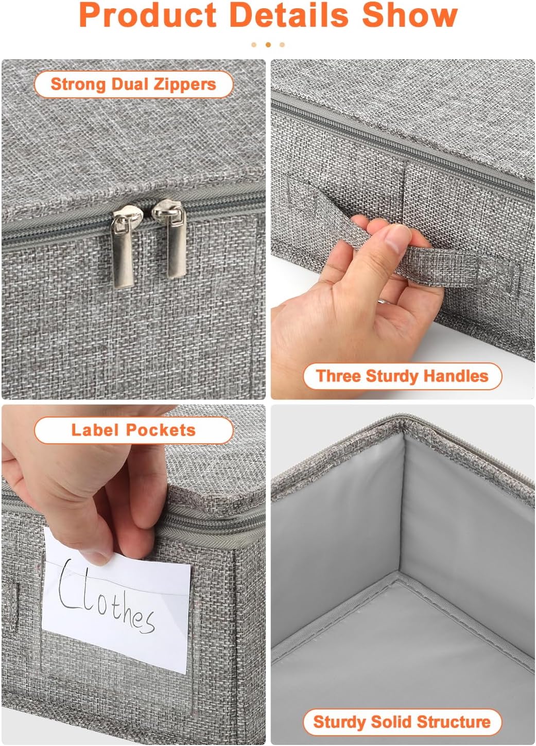 punemi Low Profile Under Bed Storage, 5 inches High Underbed Storage Containers With Sturdy Sidewalls & Bottom, Slim Under Couch Sofa Storage, Shallow Under Bed Organizer Clothes Storage Bins, 2Pack