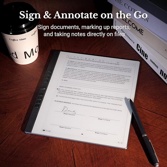 Penstar eNote 2 Paper Tablet Bundle, 10.3-inch Pen Only Writing Tablet, Electronic Notebook Digital Notepad, 300 PPI 4GB 128G E-Ink Reader with Folio Cover & Two B5 Pens