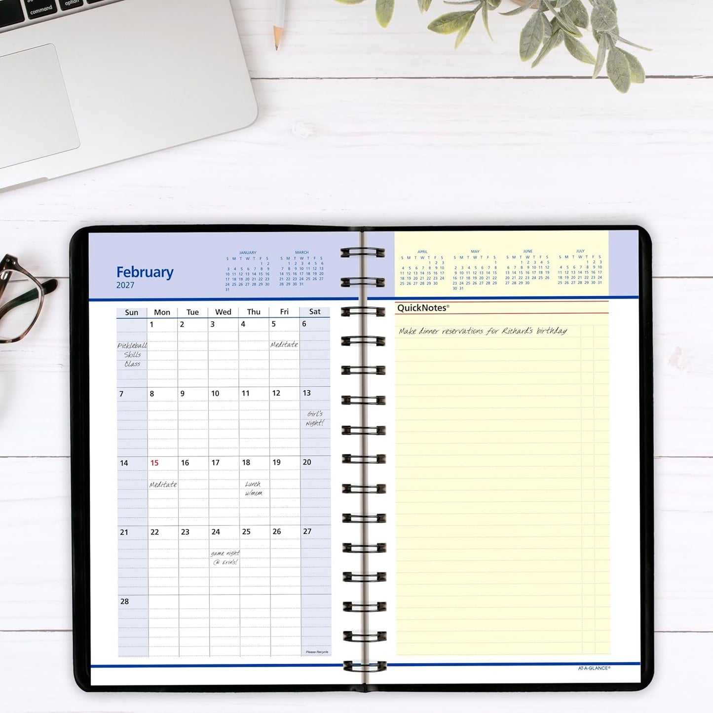 AT-A-GLANCE 2026 Appointment Book Planner, Weekly & Monthly, 5" x 8", Small, QuickNotes, Black (76020526)