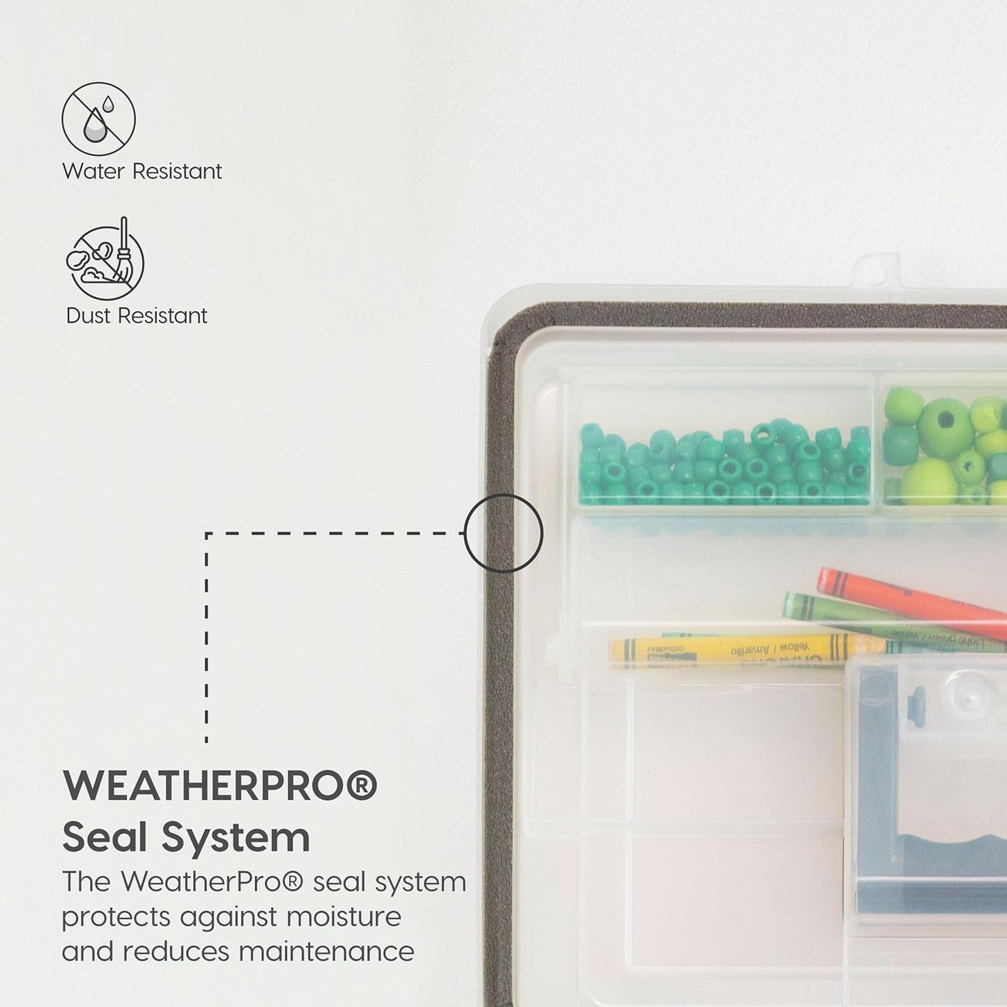 IRIS USA File Box WeatherPro Portable File Organizer Plastic File Box for Letter File w/Organizer-Lid, Durable Lid and Gasket Seal, Secure Latching Buckles, Stackable, Lockable, Clear 19 Qt. 4 Pack