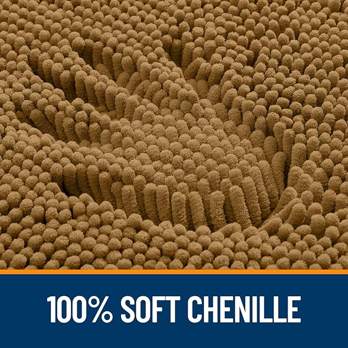 OLANLY Bathroom Rugs 44x24, Extra Soft Absorbent Chenille Bath Rugs, Rubber Backing Quick Dry, Machine Washable Bath Mats for Bathroom Floor, Tub and Shower, Home Decor Accessories, Ochre