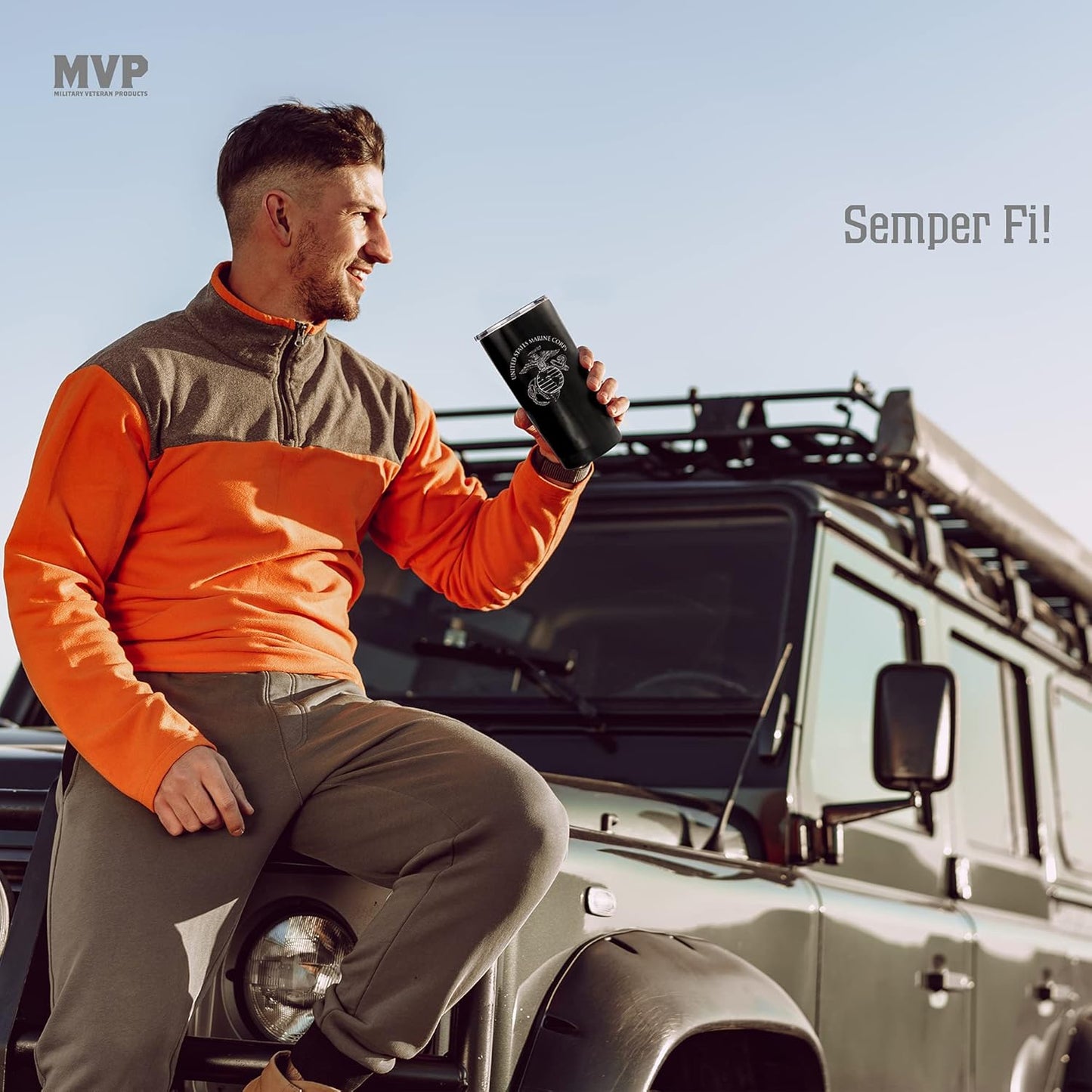 Military Gift Shop Marine Corps 20oz Insulated Tumbler-Double-Walled Stainless Steel Travel Cup-Durable & Leakproof-Disabled Vet Owned Business USMC 20oz Tumbler