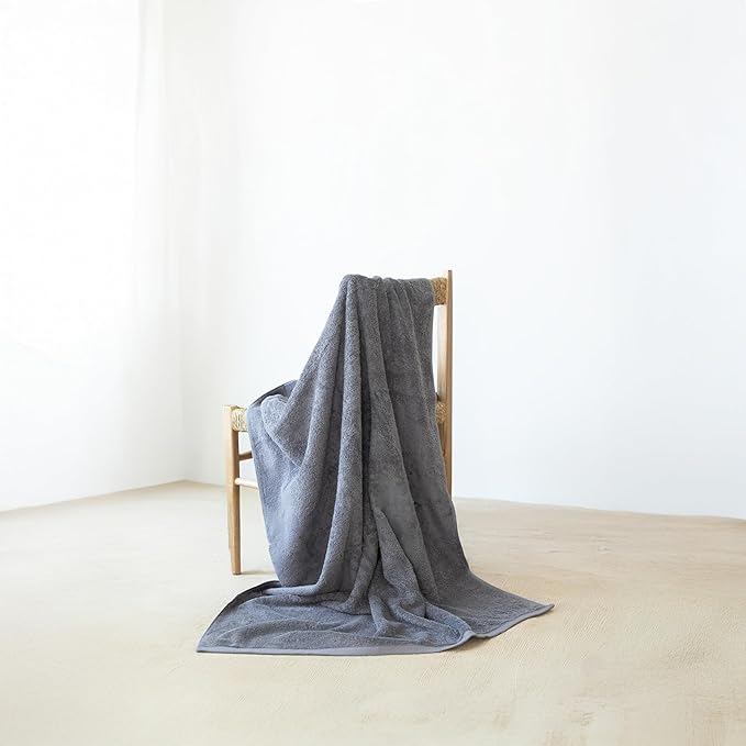 SALBAKOS 100% Turkish Cotton Jumbo Bath Sheet Towel Oversized 40x80 inch | Premium Hotel & Spa Quality, Soft, Absorbent, XL Bath Towels | Made in Turkey (Pack of 1, Gray, Jumbo Bath Sheet)