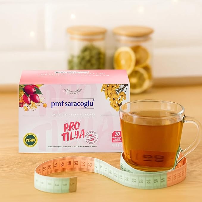 Prof Saracoglu Pro Tilya Mixed Herbal Tea - Detox & Digestive Support Herbal Tea, Raw Detox Organic Tea Blend, 20 Individual Tea Bags, Resealable Box & Metabolism Support Tea