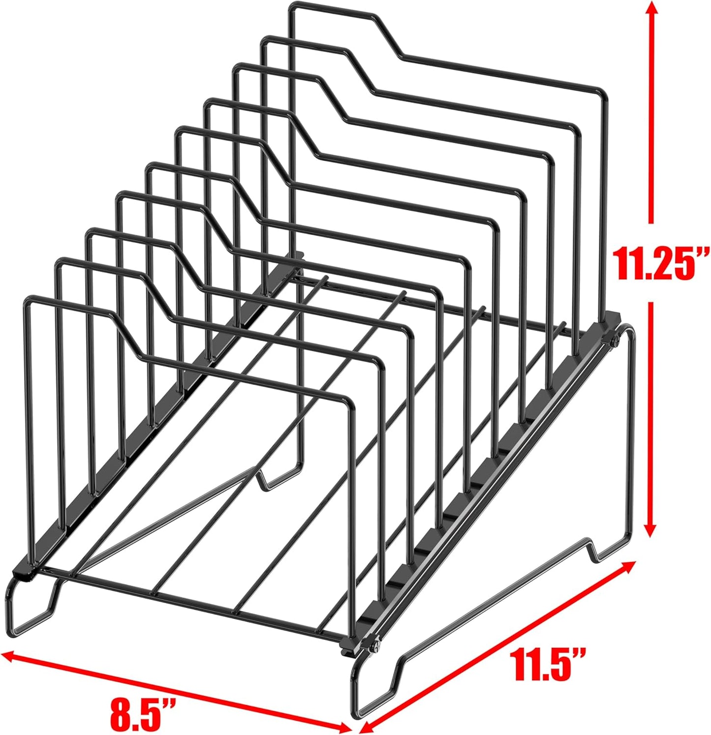 Simple Houseware 9-Section Desk File Organizer, Wire Step Sorter for Documents, Folders, and Mail, Black