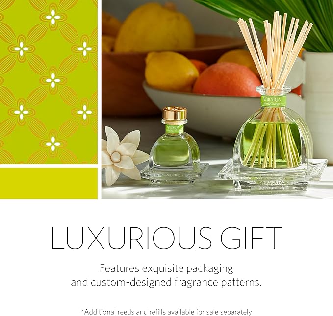 AGRARIA AirEssence & PetiteEssence Flower and Reed Diffuser Set, Luxury Home Fragrance Set, Scented Oil Reed Diffuser Gift for All Occasions