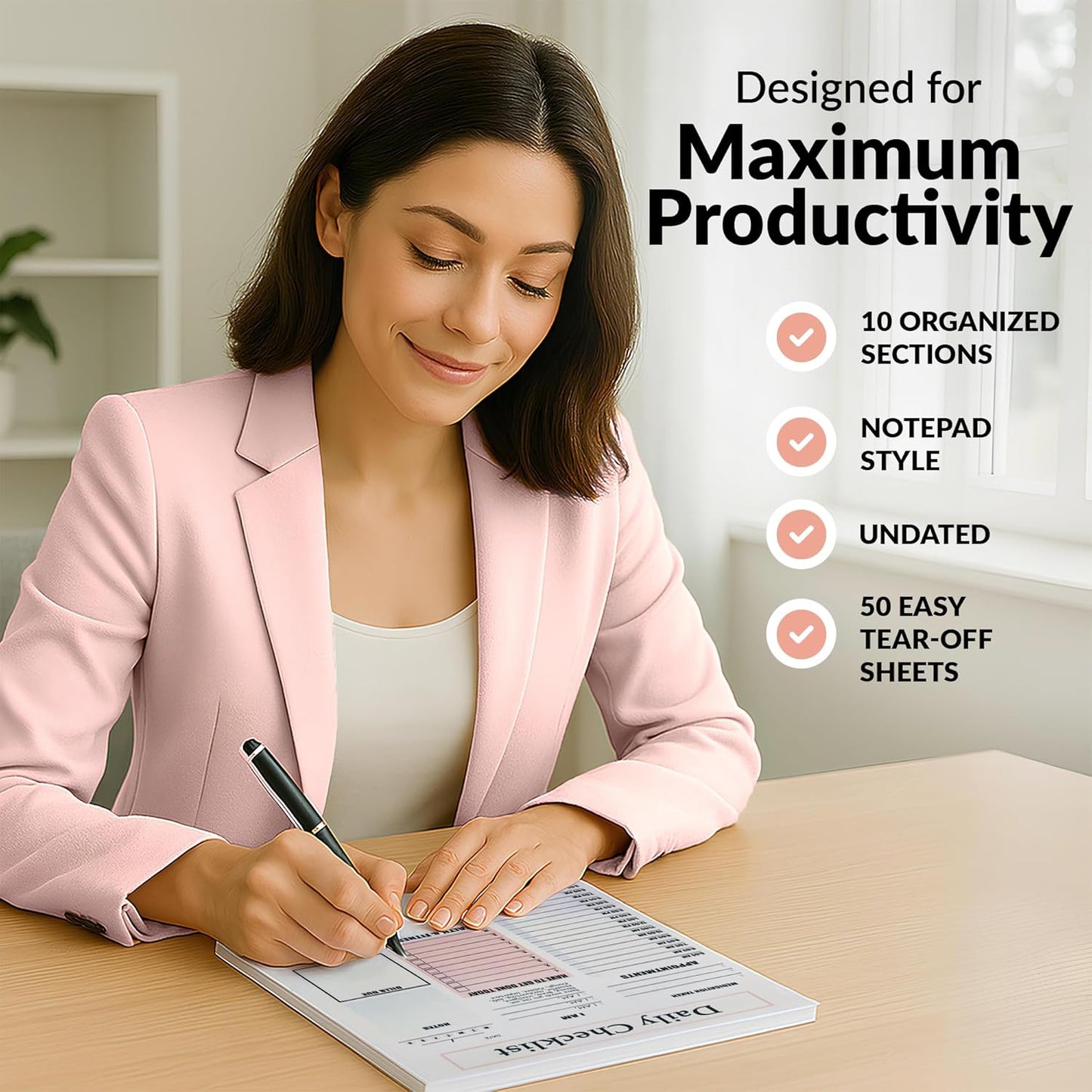 ADHD Planner for Adults & Women - 2026 Productivity Planner & Daily To Do List & Task Notepad, Neurodivergent Tools for Adults, Undated Full Focus Organization Pad with 50 Tear-Off Sheets, 8.5 x 11 Inch