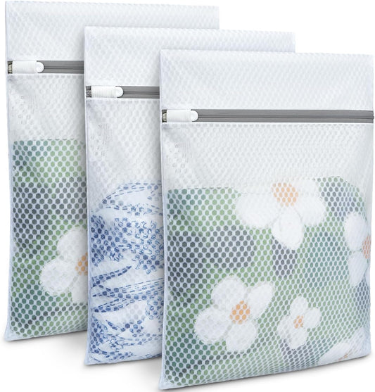 BAGAIL Laundry Bags Mesh Wash Bag for Intimates Lingerie and Delicates,3Pcs(Honeycomb,3S)