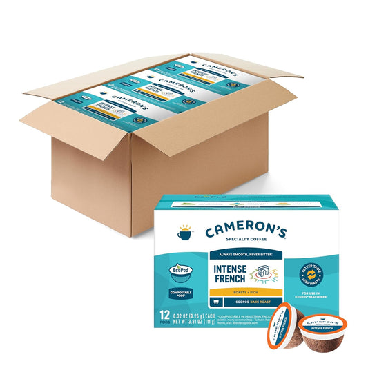 Cameron's Coffee Single Serve Pods, Intense French, 12 Count (Pack of 6)
