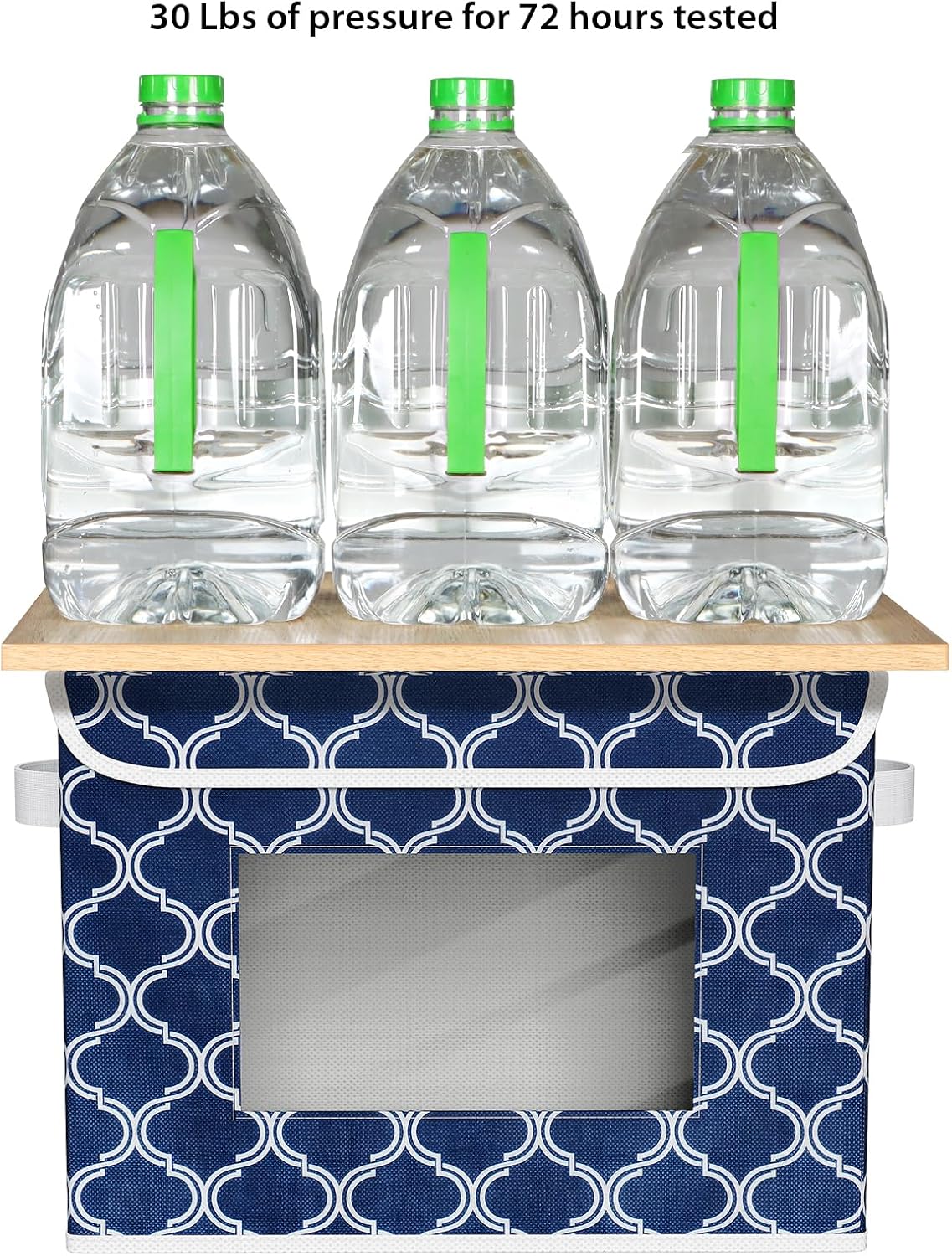 Univivi Fabric Foldable Storage Boxes [4-Pack] Large Collapsible Stackable Storage Bins with Lids, Closet Organizers and Storage Cube Basket for Home, Office, Bedroom (Blue Lantern, 17”x 12” x 12”)