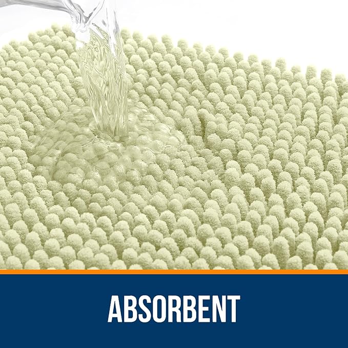 OLANLY Bathroom Rugs 30x20, Extra Soft Absorbent Chenille Bath Rugs, Rubber Backing Quick Dry, Machine Washable Bath Mats for Bathroom Floor, Tub and Shower, Home Decor Accessories, Vanilla