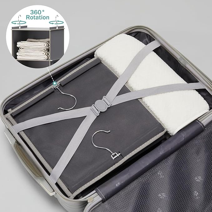 YOUDENOVA Hanging Closet Organizer and Storage, 6-Shelf Closet Hanging Storage Shelves, Grey