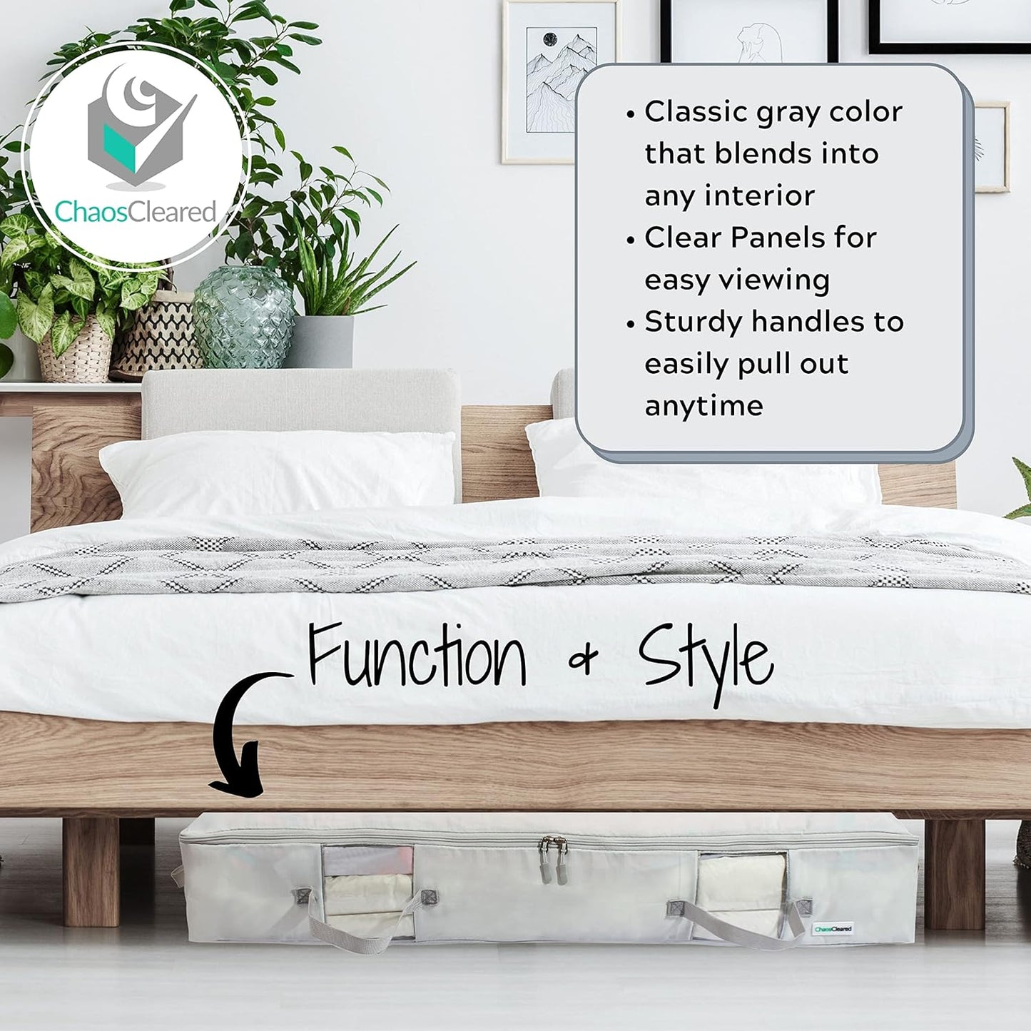 Under Bed Storage Containers for Toys, Clothes, Shoes etc. Underbed Organizer Bag that slides Under the bed without friction or wheels. Low profile 6 height is great for under the couch or other