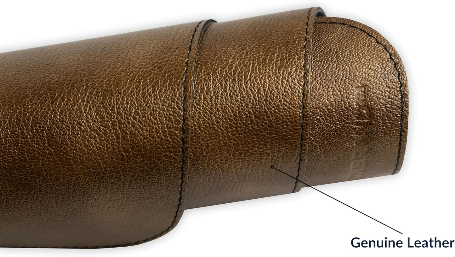 Luxbrand Genuine Leather Desk Mat Set – Handmade in Italy Large Desk Pad & Mouse Pad, Real Leather Desk Blotter for Office & Home, Elegant Gift Idea