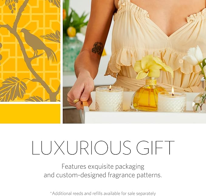 AGRARIA AirEssence & PetiteEssence Flower and Reed Diffuser Set, Luxury Home Fragrance Set, Scented Oil Reed Diffuser Gift for All Occasions