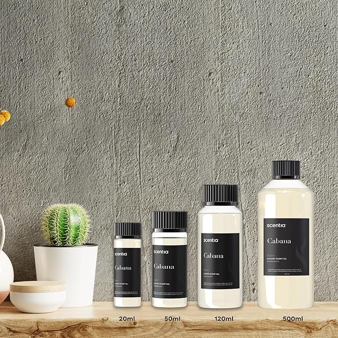 Scentia Hotel Diffuser Oil Inspired by 5-Star Hotel Scent - 120 mL 4.06 fl oz - Essential Oil Blend Botanical Jasmine, Bergamot & Fresh Notes for Aromatherapy Diffusers - Cabana, Thanksgiving Gift