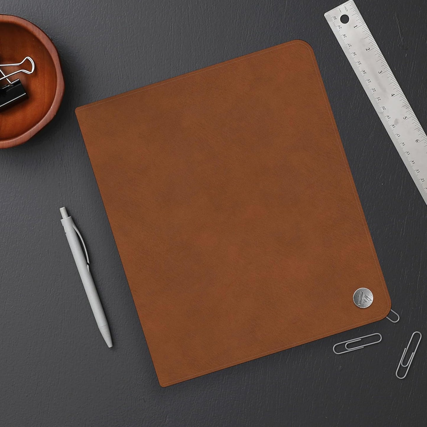 Blue Sky ASMBLD 2026 Weekly and Monthly Planner Calendar, January 2026 - December 2026, 8.5" x 11", Faux Leather Cover, Durable Twin Wire Binding, Storage Pocket, Laminated Tabs, Refillable, Pen Loop, Tan